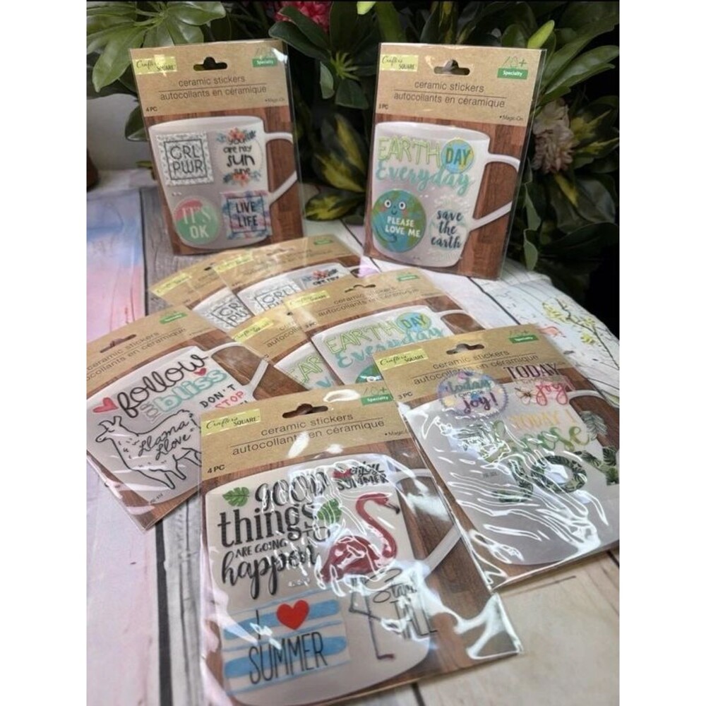 Crafter’s Square Ceramic Stickers Mixed Lot Inspirational Summer Earth Day